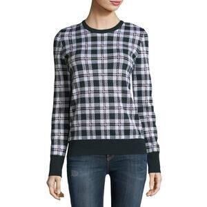 Equipment Femme Shane Sweater Wool Green Plaid Crew Neck Fitted XS